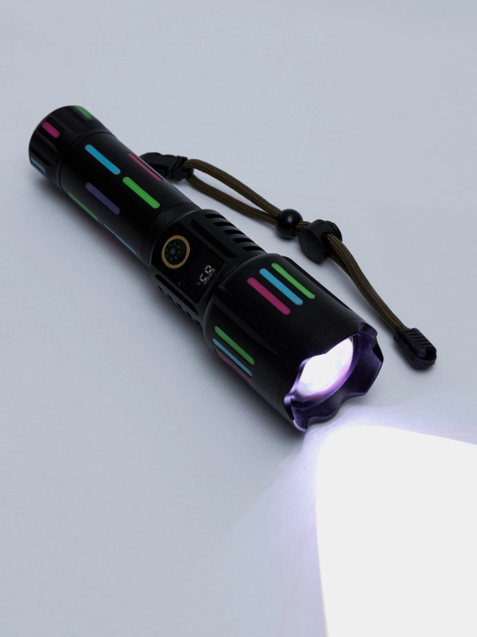 Lazerli qo'l fonar, qayta zaryadlanuvchi, akkumulyatorli chiroq Power Bank bilan