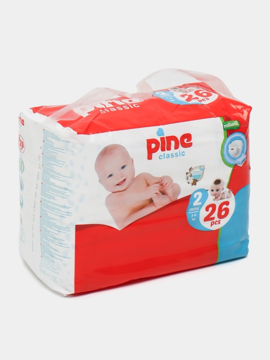 Chaqaloqlar uchun bolalar tagliklari Pine Air Classic, 3-6 kg, №2, 1 dona - 