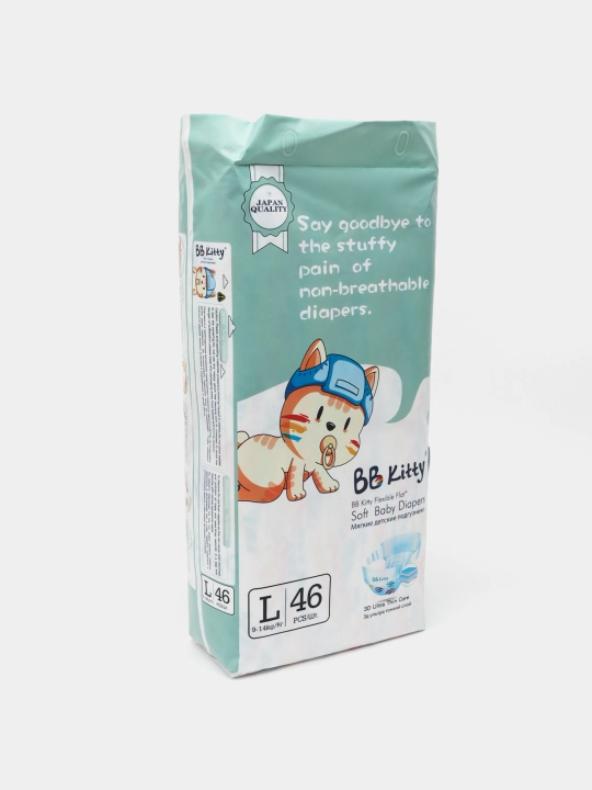 Подгузники BB Kitty для детей весом 9 - 14 кг, размер L - 4, 46 шт