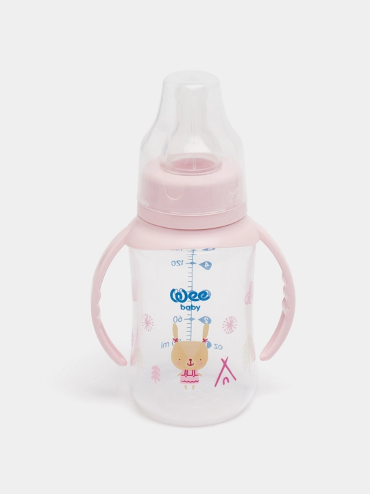 Обучающая бутылочка с ручками, 150 мл, соска № 2 Wee baby - 