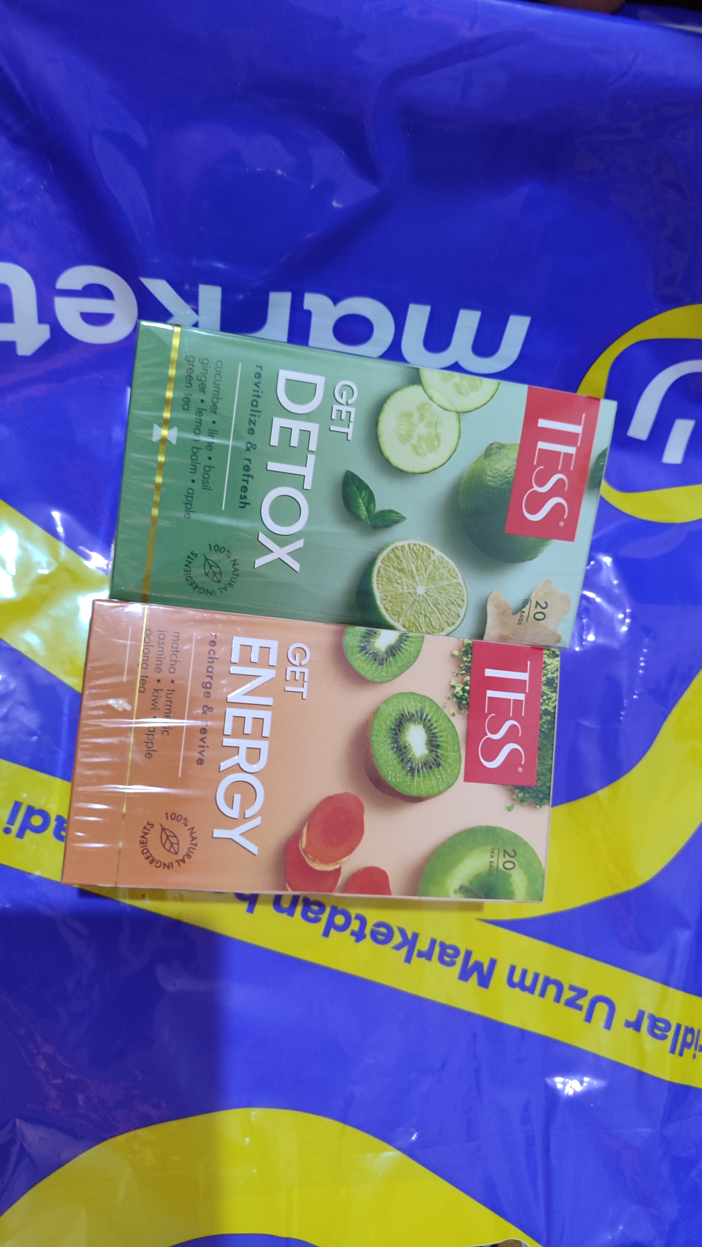 Yashil choy TESS Get Energy Oolong qo'shimchalari bilan, 1,5 g, 20 dona