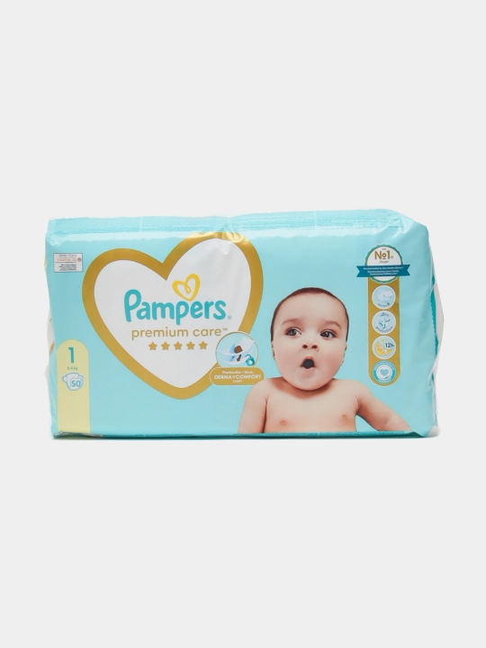 Yangi tug‘ilgan chaqaloqlar uchun Pampers Premium Care tagliklari 1 o‘lcham, 2-5kg, 50dona