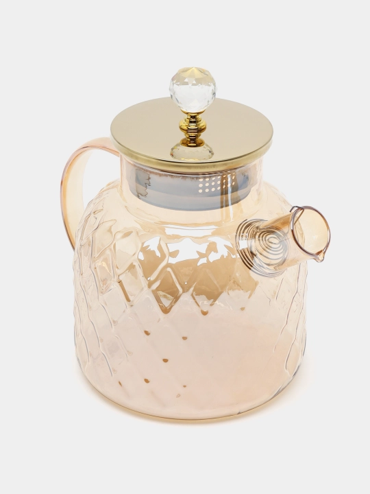 Choy va qahva qaynatish uchun shisha choynak, 1 l, qopqoqli 1,5 l