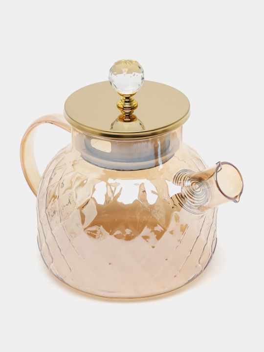 Choy va qahva qaynatish uchun shisha choynak, 1 l, qopqoqli 1,5 l