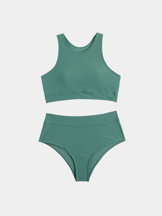 Ayollar uchun ikki qismli suzish kostyumi, sport topi, bikini - 