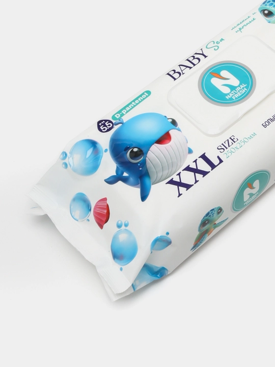 Nam salfetkalar ВС Natural Fresh, Baby Sea XXL, 70 dona