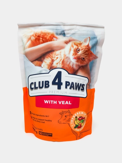 Сухой корм для кошек Club 4 Paws Premium с говядиной, 900 г