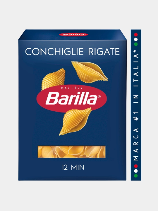 Макаронные изделия Barilla Conchiglie Rigate 93, из твёрдых сортов пшеницы, 450 г - 
