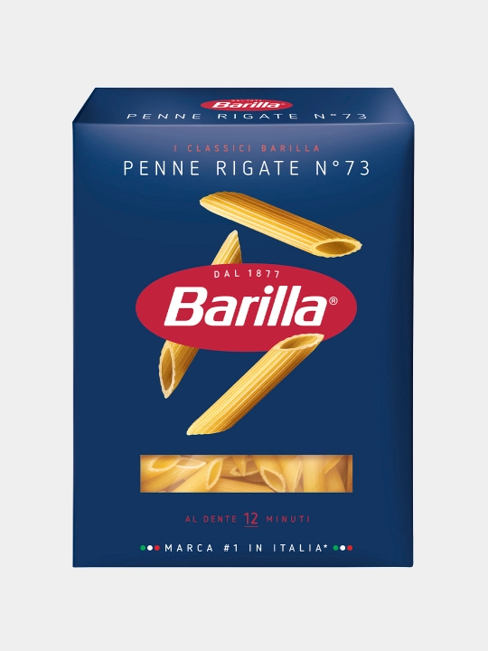 Makaron Barilla Penne Rigate n.73 qattiq bug'doydan, 450 g