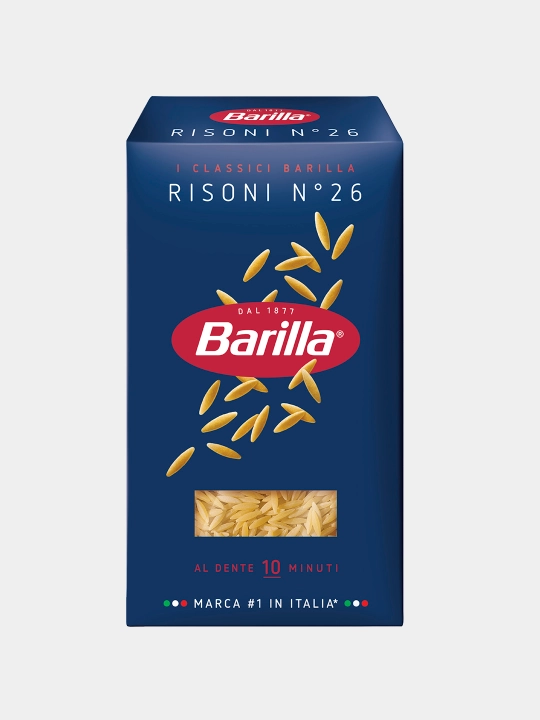 Makaron Barilla Risoni n.26, qattiq bug'doy navlaridan, 450 g