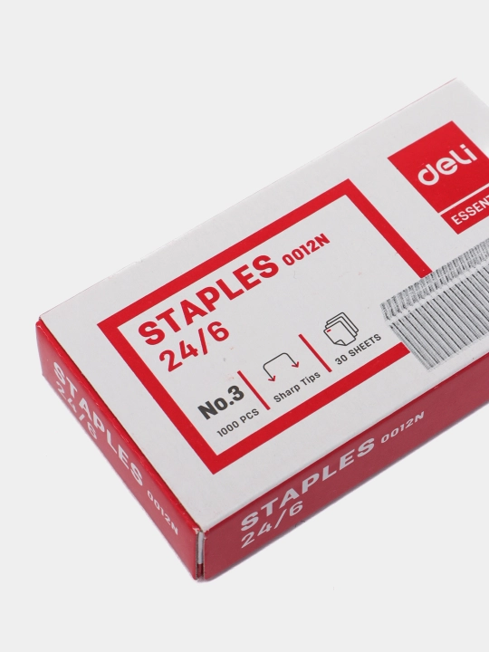 Stepler o'qlari, 24/6, 25 varaq uchun, Deli E0012N, 2 donadan