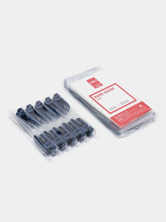 Deli E5753 vertikal nishoni, 54×90, qisqichlari bor, 50 dona qadoqda