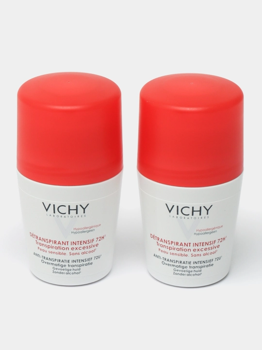 Набор VICHY. Дезодорант анти-стресс от избыточного потоотделения с защитой 72 часа 50мл х2