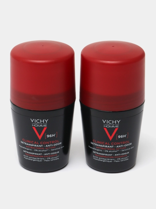 Дезодорант-антиперспирант, VICHY DEODORANT Clinical control, мужской 2x 50 мл 96 часов
