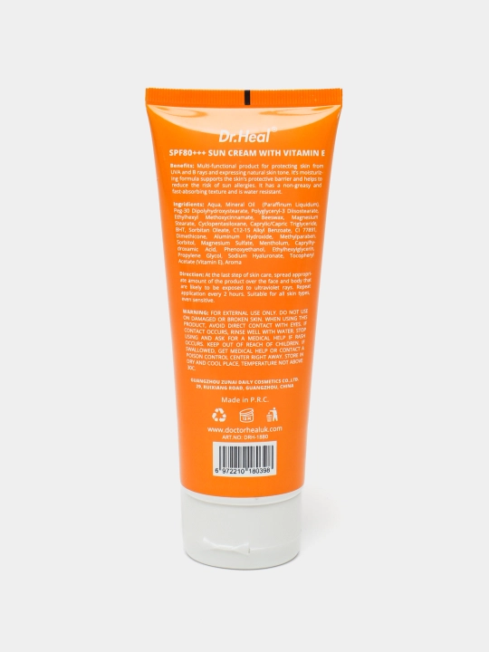 Quyoshdan himoya qiluvchi Dr.Heal SPF 80 PA+++, 150 ml