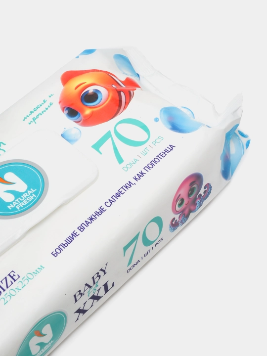 Bolalar uchun nam salfetkalar Sunlight Natural Fresh, 70 dona