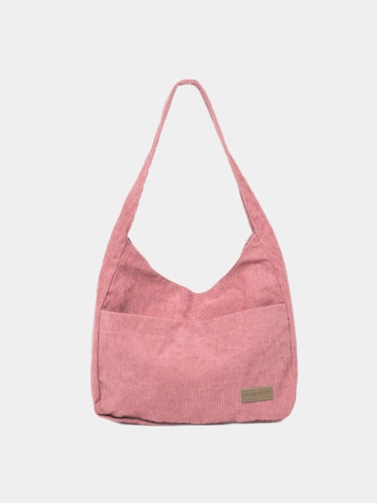 Ayollar shopper sumkasi, baxmaldan, yelkaga taqiladigan, 4 xil rangda: qora, jigar rang, oq, pushti