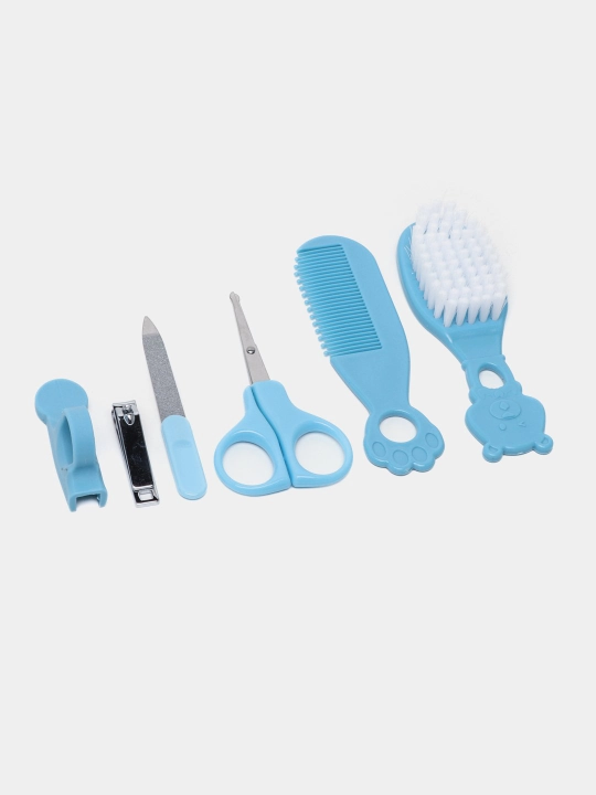 Yangi tug'ilgan chaqaloqlarni parvarish qilish to'plami, taroq, qaychi, aspirator, 6 dona - 