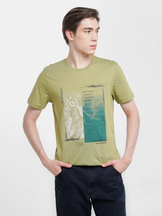 Erkaklar uchun qisqa yengli va printli futbolka NCS, o'lchamlari S-3XL
