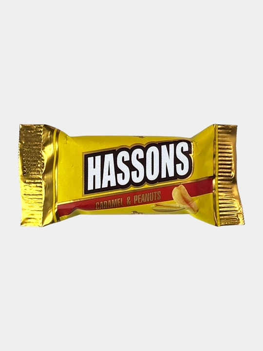 Kakao glazurlangan yer yongoq qoshilgan karamellik batonchik "HASSONS"