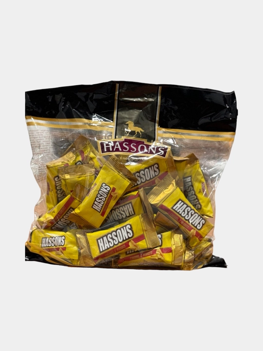 Kakao glazurlangan yer yongoq qoshilgan karamellik batonchik "HASSONS"