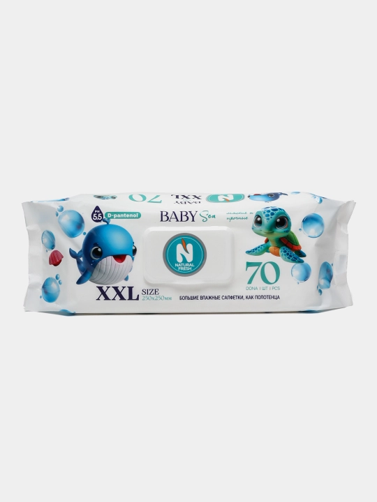 Nam salfetkalar ВС Natural Fresh, Baby Sea XXL, 70 dona
