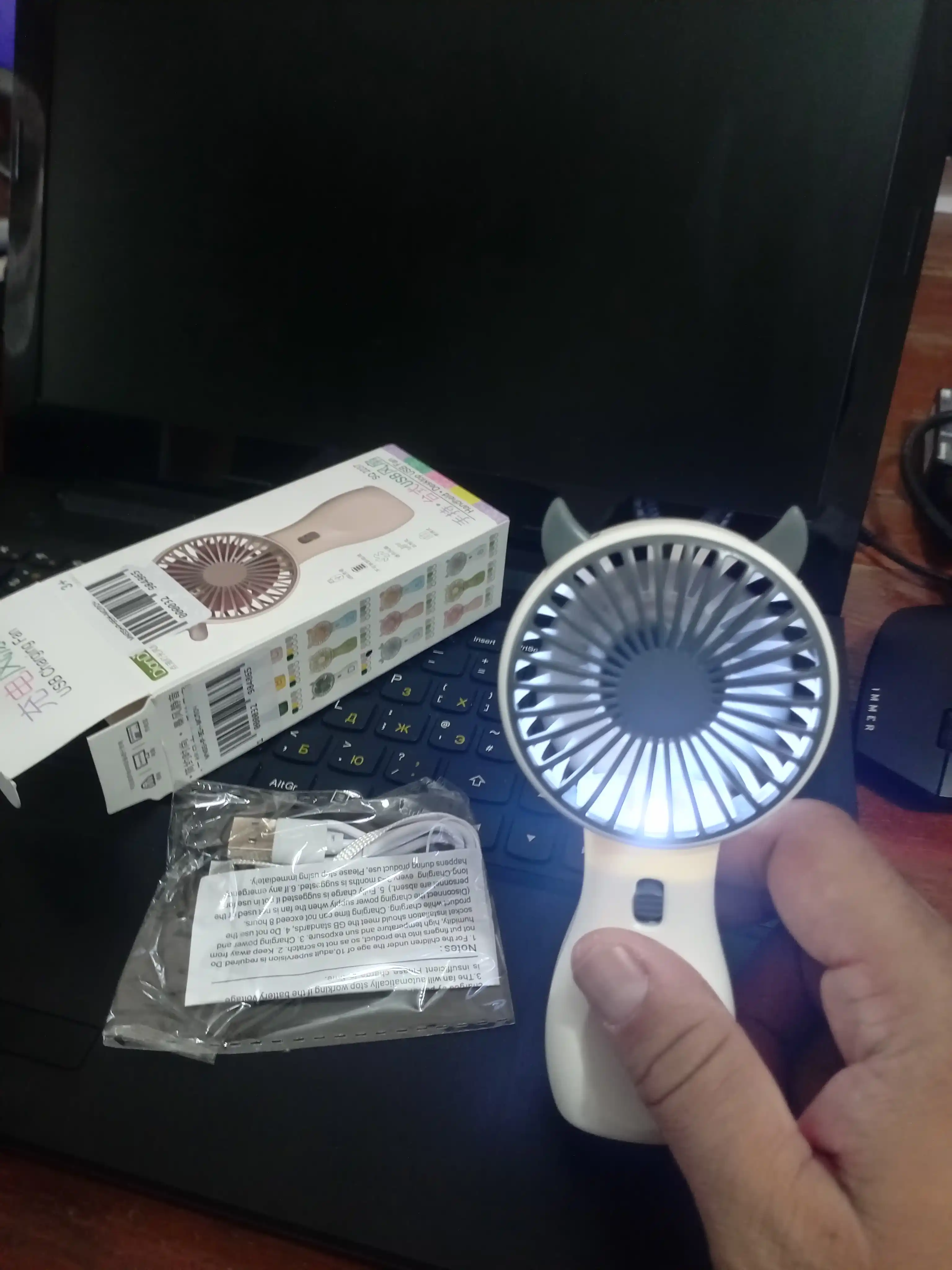 Mini qo'l ventilyatori, ish stoli, USB portativ, ixcham