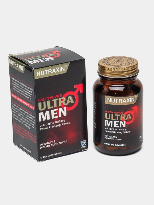 Nutraxin Ultra Men faollikni oshiradi energiya beradi, qon aylanishini yaxshilaydi