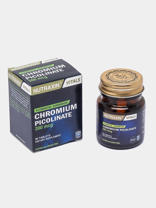 Nutraxin Chromium Xrom pikolinat - 200 mkg 90 tabletka, qandli diabetning oldini olish