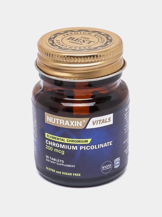 Nutraxin Chromium Xrom pikolinat - 200 mkg 90 tabletka, qandli diabetning oldini olish