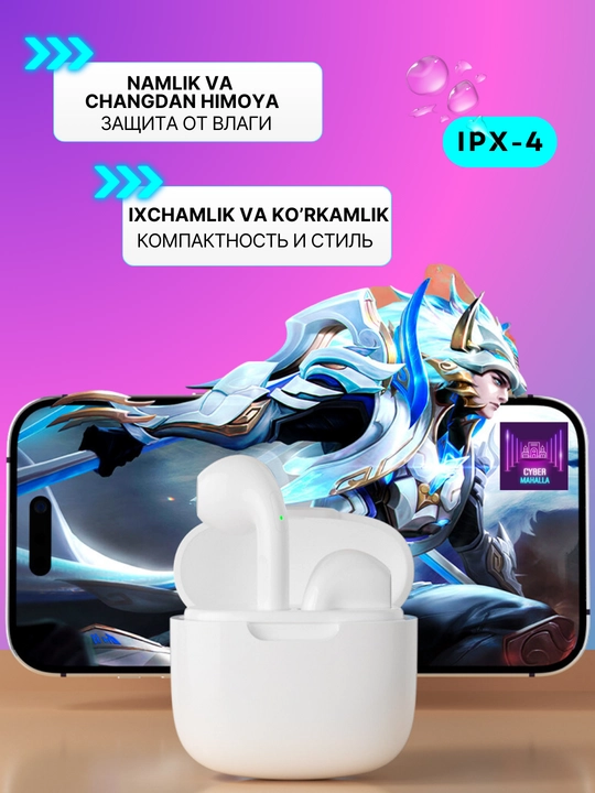 Simsiz sensorli quloqchinlar TWS B21, shovqinni faol bosuvchi, iOS va Android uchun