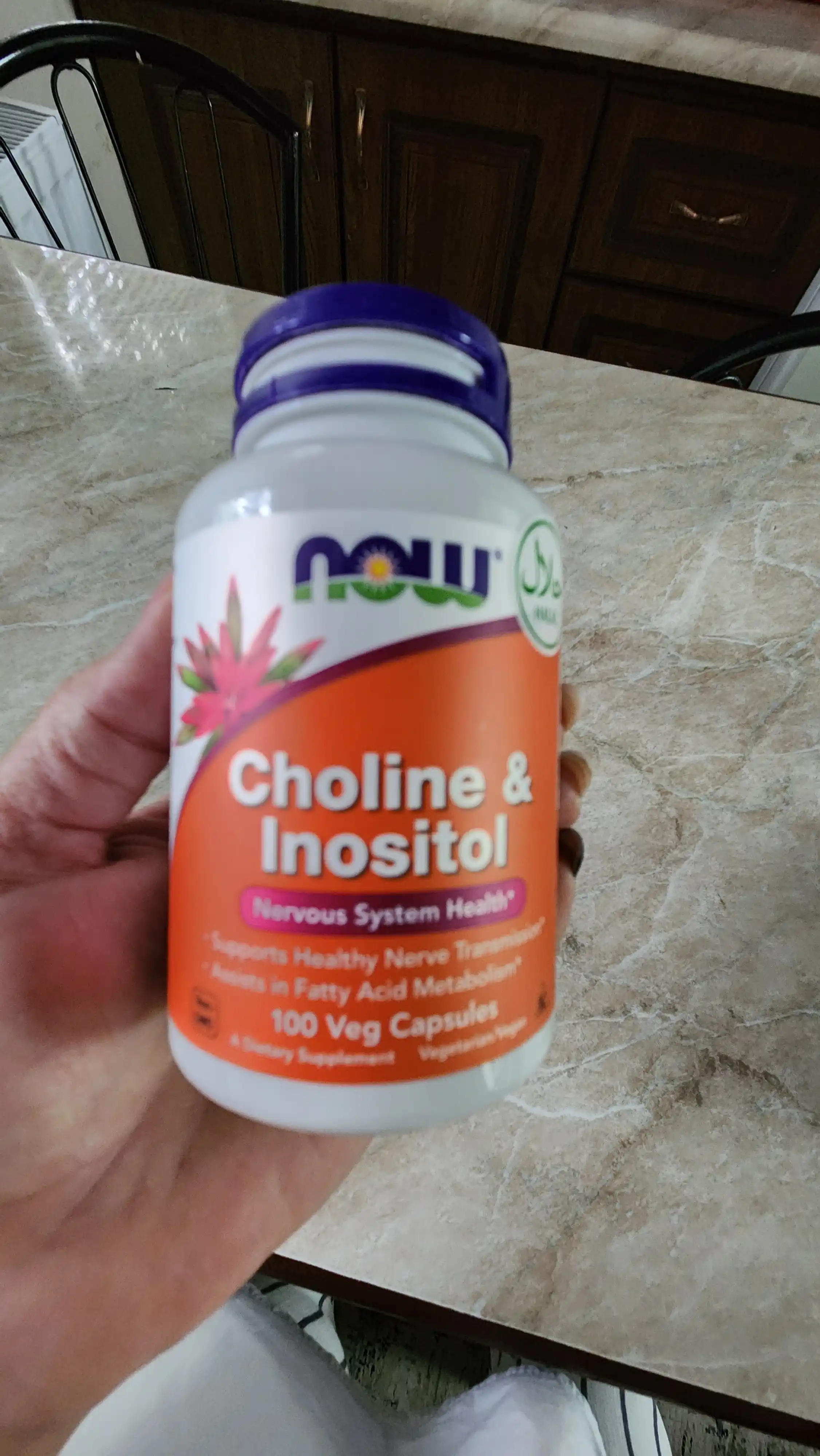 NOW Foods, xolin va Inositol, 100 kapsula