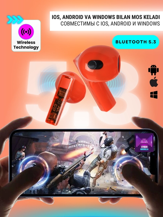 Simsiz sensorli quloqchinlar TWS YX06, faol shovqinni bosuvchi, ishlashi 6 soatgacha