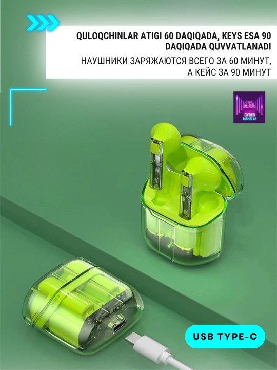 Simsiz sensorli quloqchinlar TWS YX06, faol shovqinni bosuvchi, ishlashi 6 soatgacha