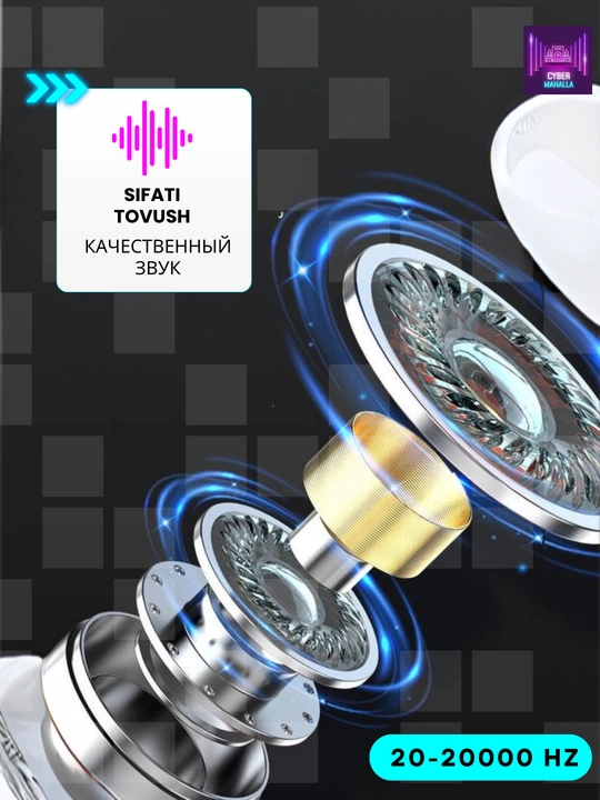 Simsiz sensorli quloqchinlar TWS YX06, faol shovqinni bosuvchi, ishlashi 6 soatgacha
