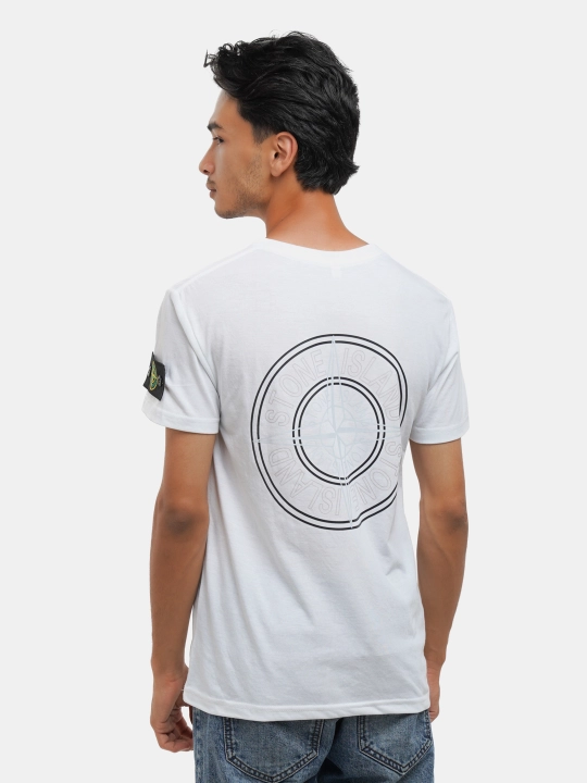 Stone erkaklar uchun Stone Island, qisqa yengli, kashta tikilgan, futbolka