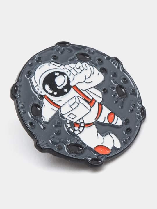 Металлические значки, пин на одежду "Космонавт, ракета, планеты, космос, NASA, луна"
