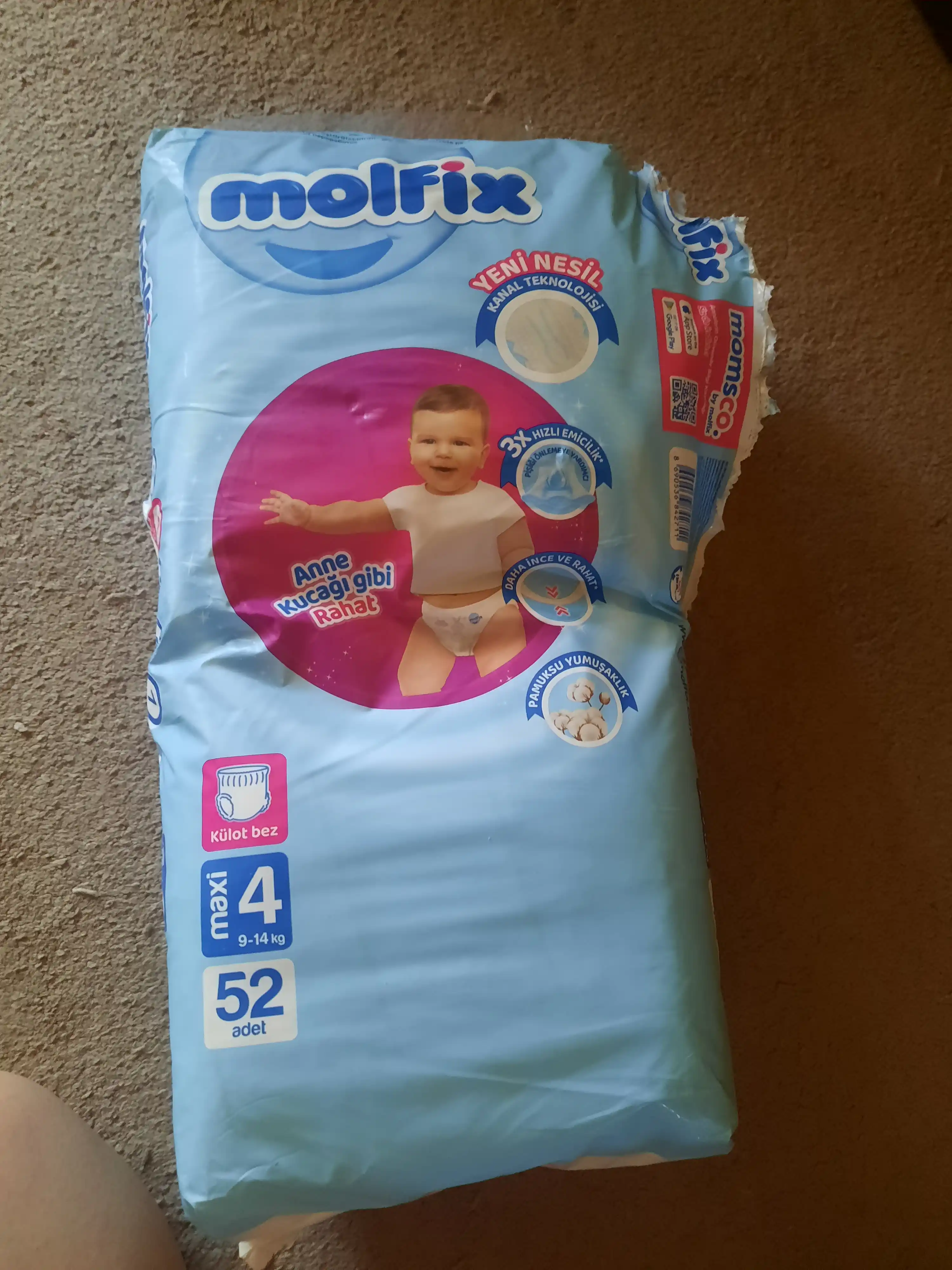 Bolalar uchun trusikchalar Molfix Jumbo 4, 52 dona