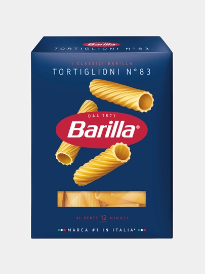 Makaron Barilla Tortiglioni n.83, qattiq bug'doy, 450 g