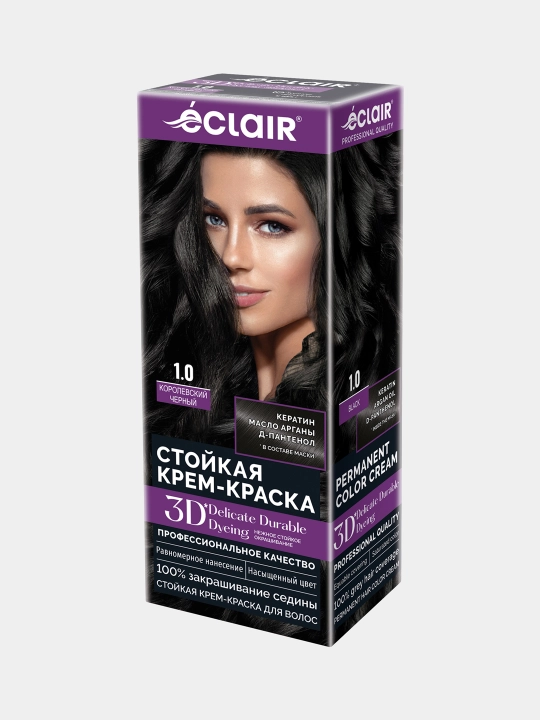 3D soch uchun krem-bo'yoq "Королевский черный" 1,0 - 