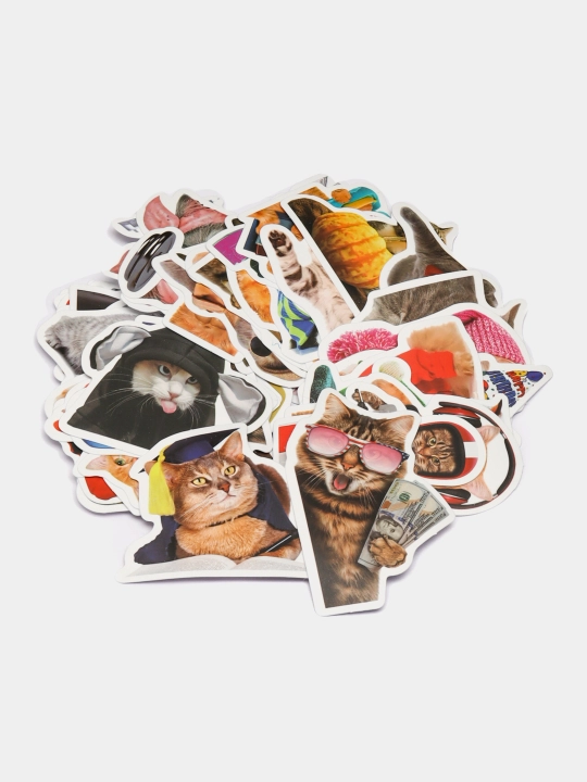 Наклейки стикеры "Мемы, прикол, смешные картинки, милые кошки, котята"