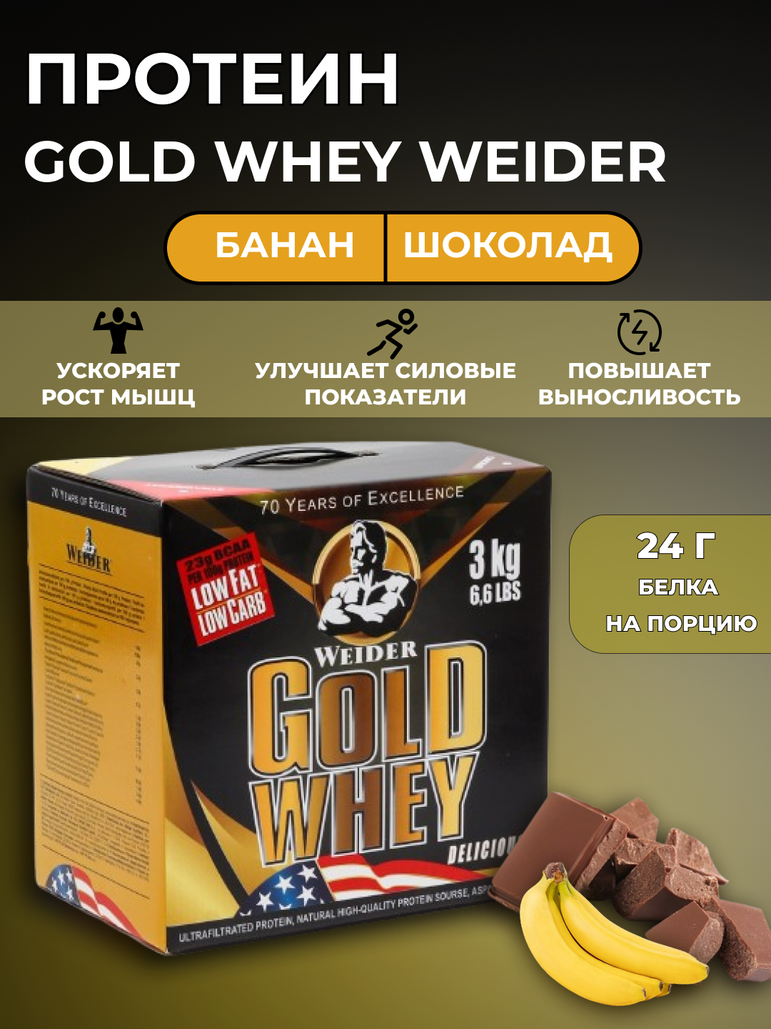 Протеин Gold Whey Weider для набора мышечной массы купить по низким ...