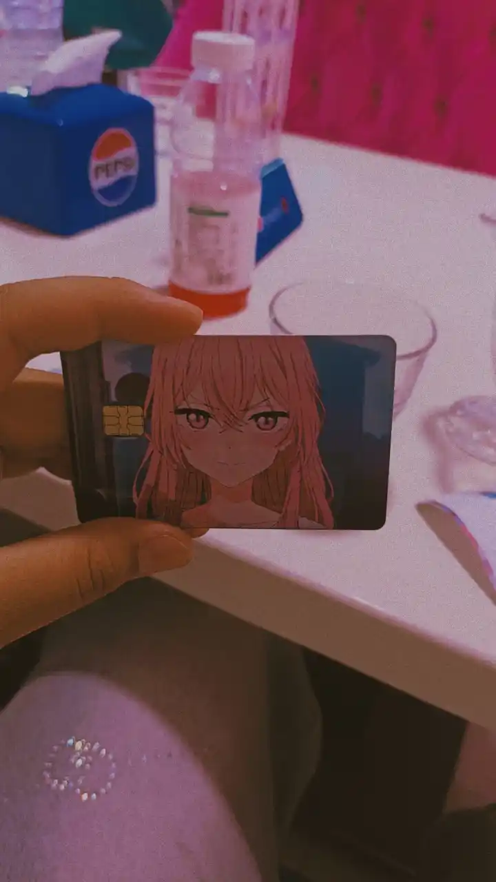 Bank kartalari uchun stikerlar anime uslubida, suvga chidamli