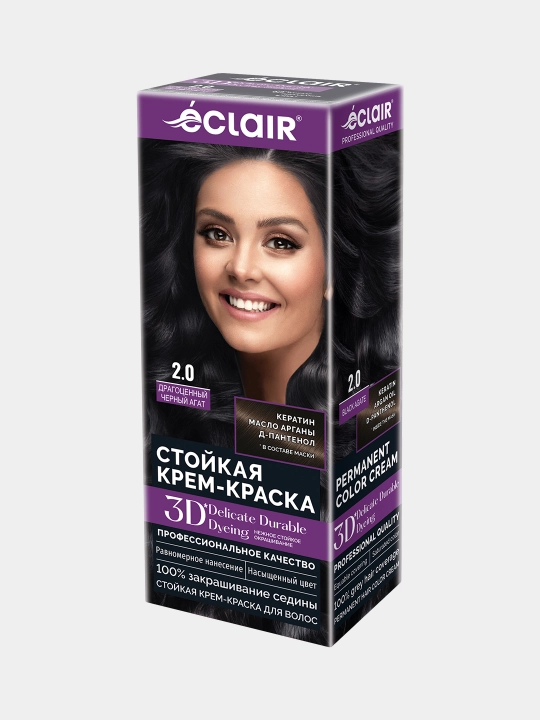 3D soch uchun krem-boyoq "Драгоценный черный агат" 2.0 - 