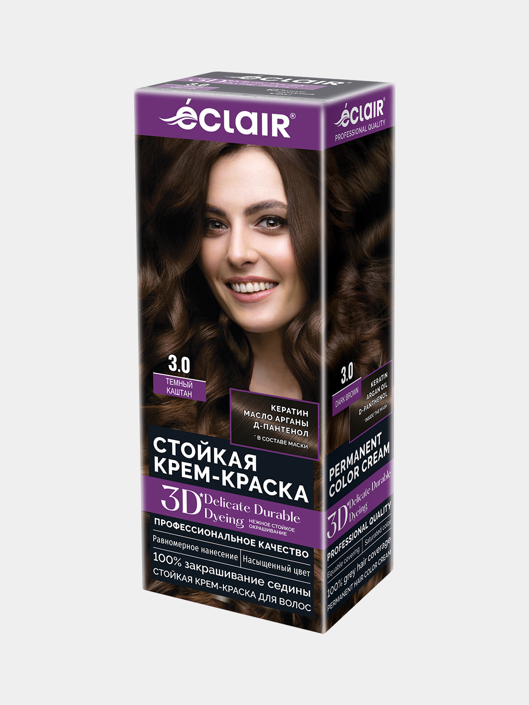 3D крем-краска для волос "Темный каштан" 3.0 купить по низким ценам в ...