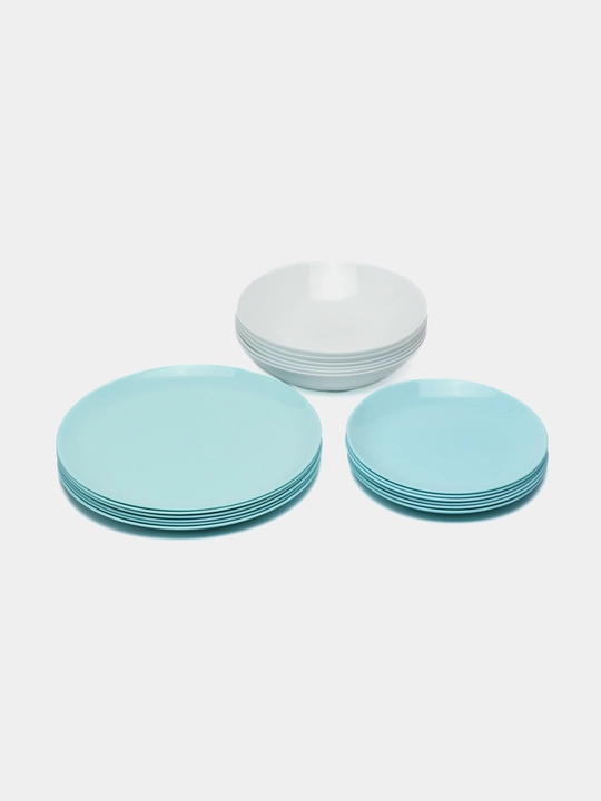 Столовый сервиз Luminarc Diwali Light Turquoise & White, 18 предметов