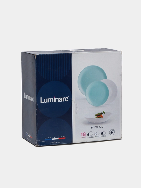 Столовый сервиз Luminarc Diwali Light Turquoise & White, 18 предметов