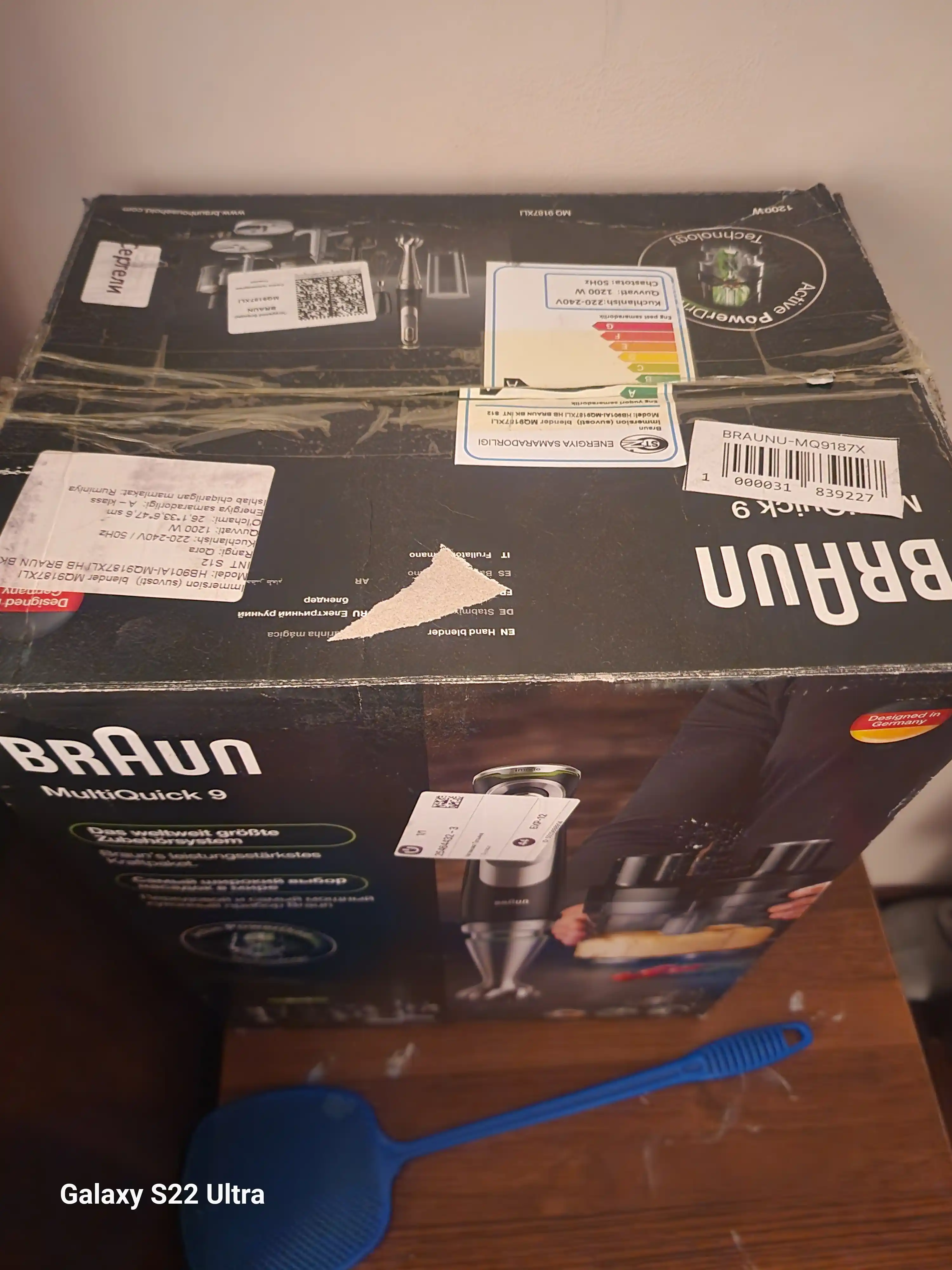 Braun MQ9187XLI MultiQuick 9 qo‘l blenderi, 1200 Vt, nasadkalar va venchik bilan