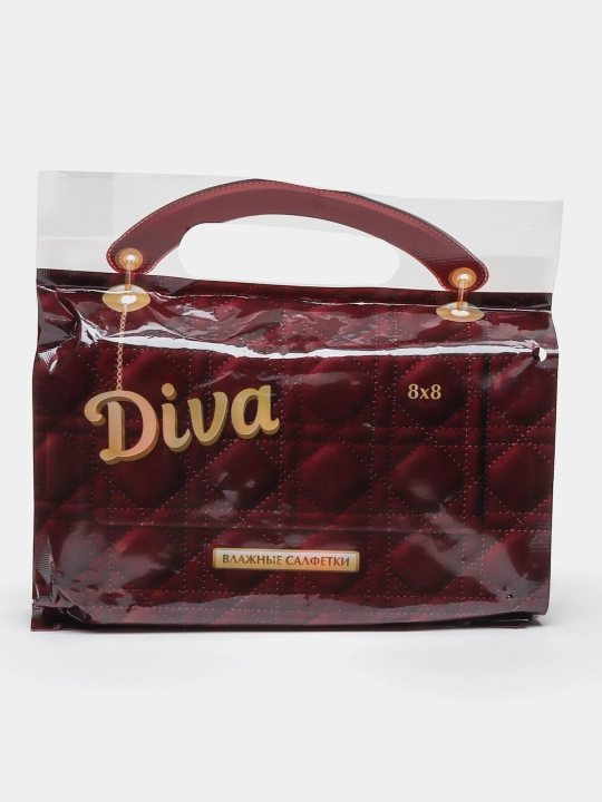 Nam salfetkalar Diva 8*8, tozalash, universal, aralash - 