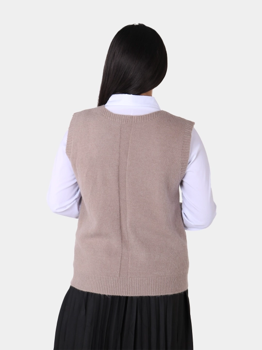 Ayollar jiletkasi – angora, V-shakldagi yoqa